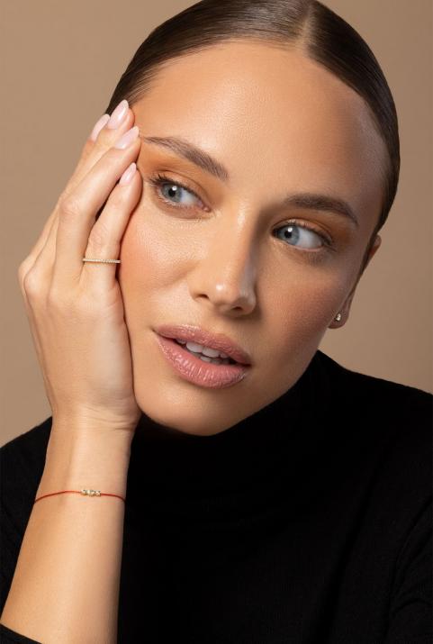 Bangle Ring with 0.346ct Round Diamond in Yellow Gold Prong Setting - Redline - 0++