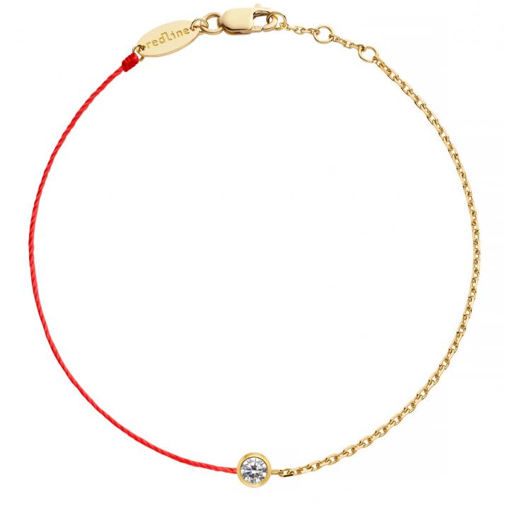 Dream Half-thread Half-chain Bracelet Yellow Gold - Redline - 0++