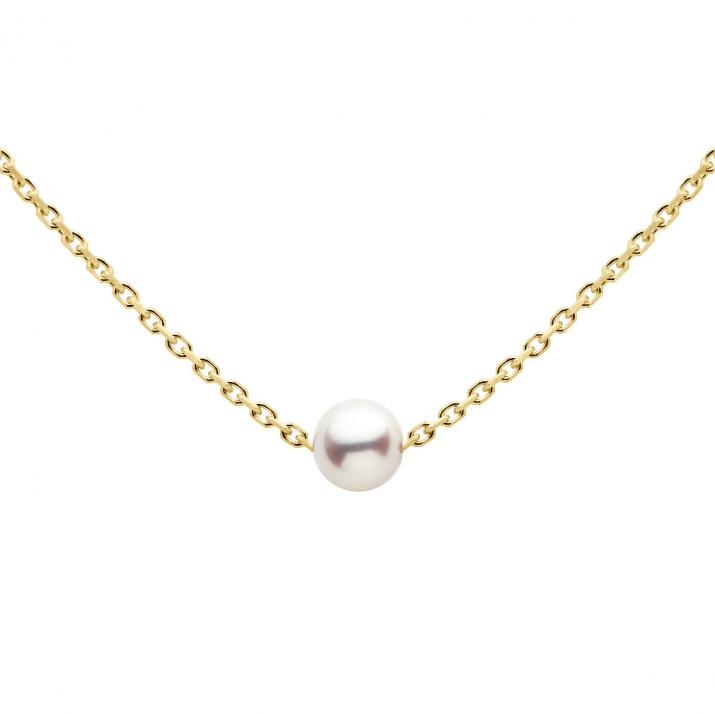 Chain Necklace For Women with Pearl in Yellow Gold - Redline - 0++