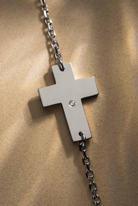 Chain Bracelet For Women with 0.01ct Round Diamond in Black Gold Pavé Setting - Redline - 0++