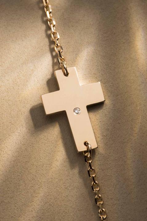 Chain Bracelet For Women with 0.01ct Round Diamond in Rose Gold Pavé Setting - Redline - 0++