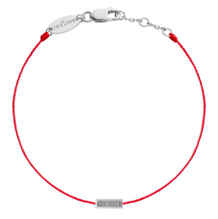 Thread bracelet with white gold bar - Redline - 0++