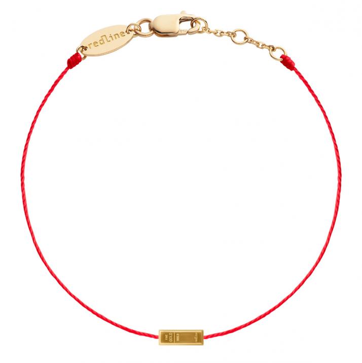 Thread bracelet with yellow gold bar - Redline - 0++