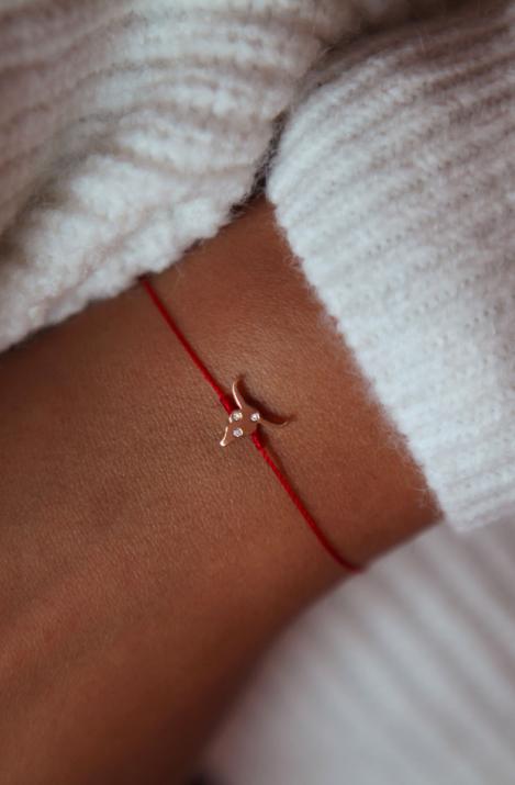 Lucky Ox rose gold thread bracelet - Redline - 0++