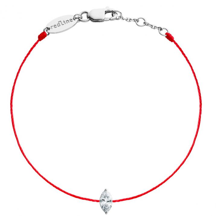 String Bracelet For Women with 0.20ct Marquise Diamond in White Gold Prong Setting - Redline