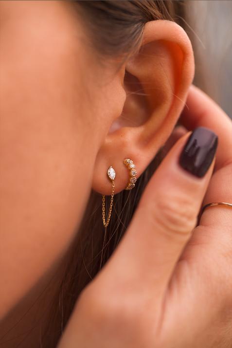 Majesty Courtoise earring pink gold chain - Redline - 0++