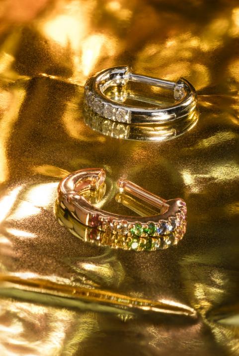 Si Joli Mini Creole Rainbow Earring Rose Gold - Redline - 0++