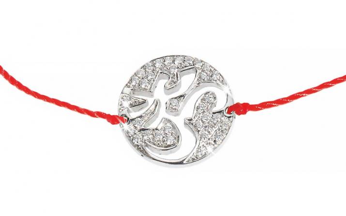 String Bracelet Ohm Rond White Gold RedLine Jewelry - Redline - 0++