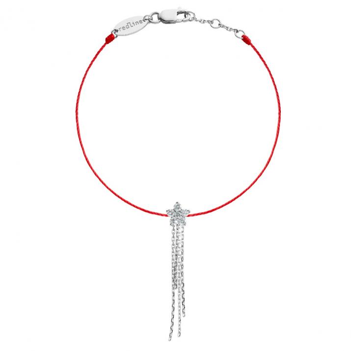 String Bracelet For Women with 0.09ct Round Diamond in White Gold Prong Setting - Redline