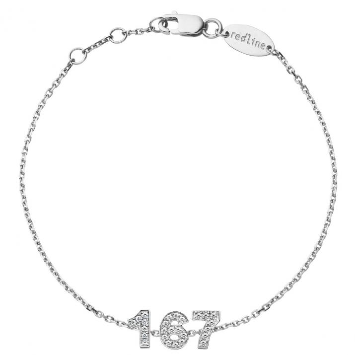My Number pavé diamonds Chain Bracelet White Gold - Redline - 0++