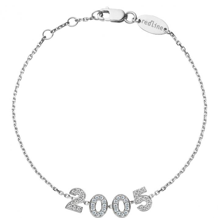 My Number pavé diamonds Chain Bracelet White Gold - Redline - 0++