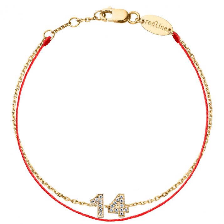 My Number pavé diamonds Sting Bracelet Yellow Gold - Redline - 0++