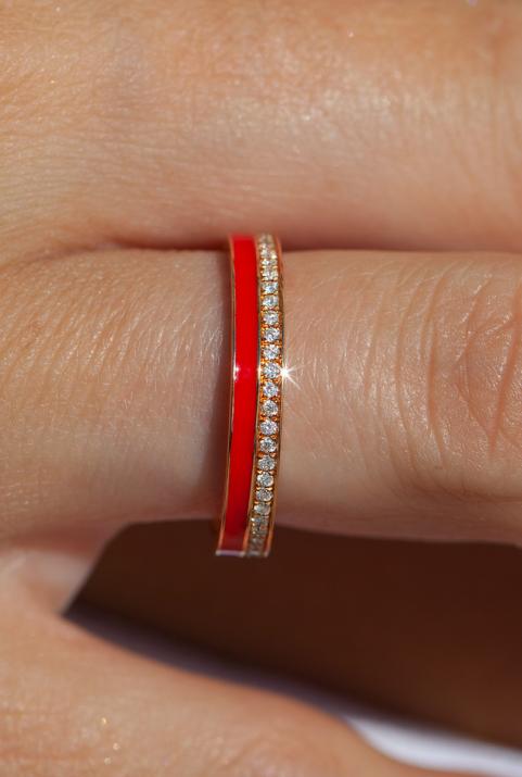 Si Joli Amour à deux Ring in Rose Gold - Redline - 0++