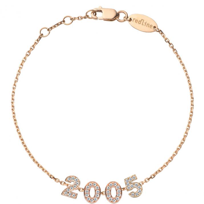 My Number pavé diamonds Chain Bracelet White Gold - Redline - 0++