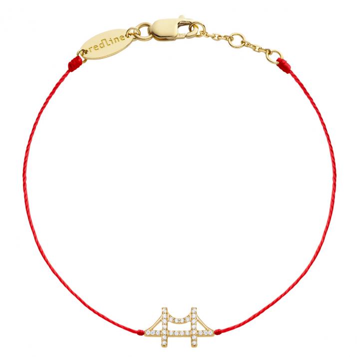 Golden Gate yellow gold and diamond thread bracelet - Redline
