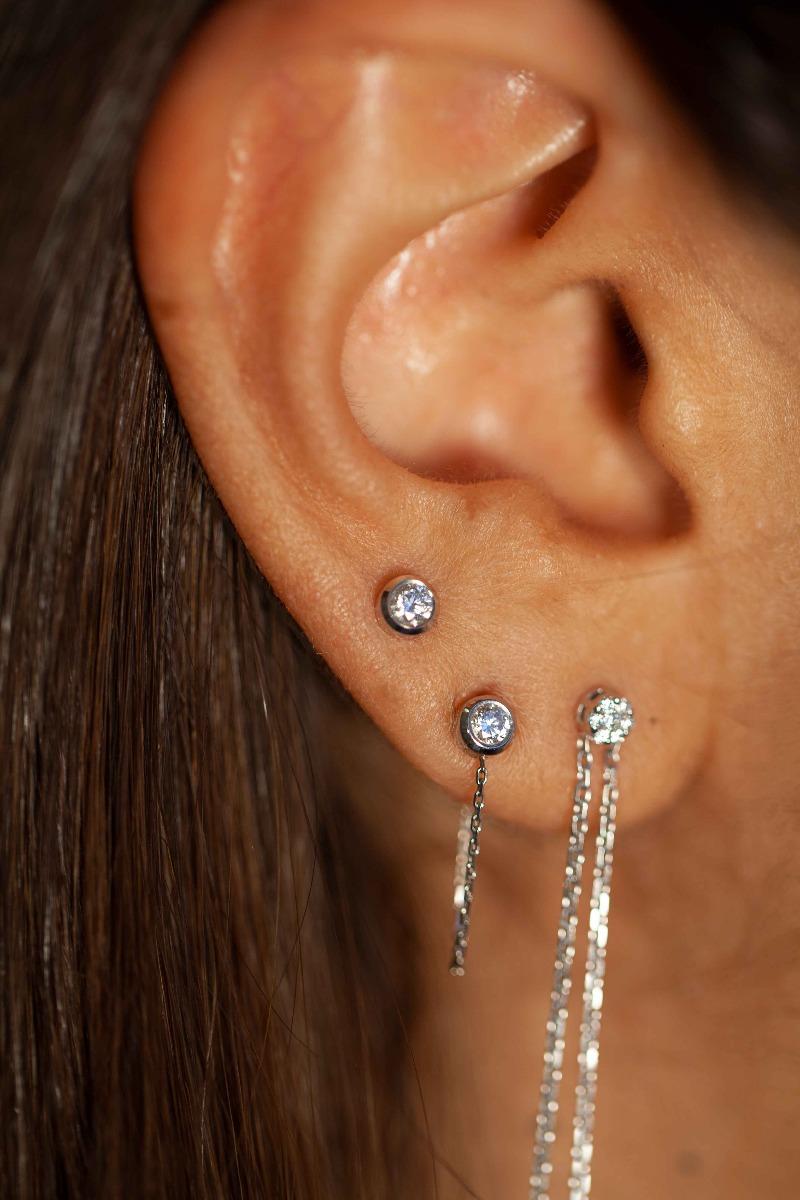 Boucles d'oreilles Or blanc Diamant Lady