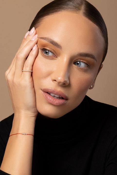 Bangle Ring with 0.346ct Round Diamond in Rose Gold Prong Setting - Redline - 0++