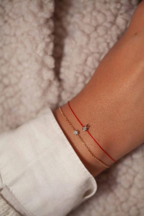 Mini Pure Rabbit thread bracelet yellow gold  - Redline - 0++