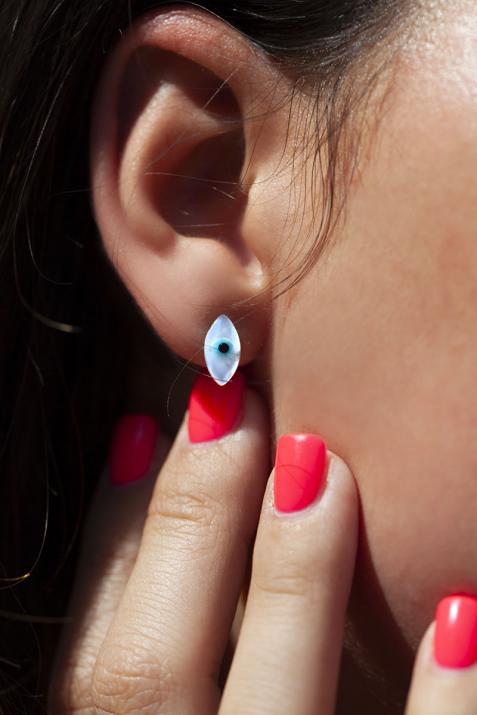 Earrings with 0.05ct Round Diamond in Rose Gold Bezel Setting - Redline - 0++