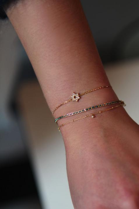 Chain Bracelet For Women with 0.06ct Round Diamond in Rose Gold Pavé Setting - Redline - 0++