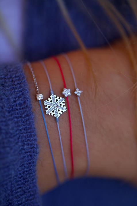 Snowflake thread and white gold bracelet - Redline - 0++