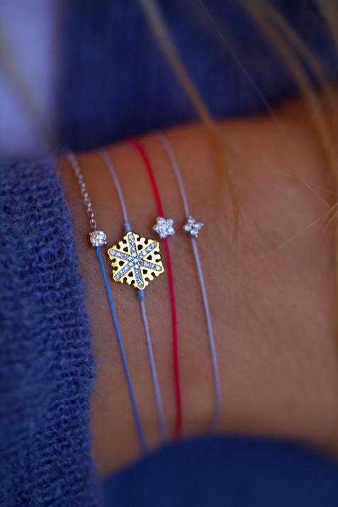 Snowflake thread and yellow gold bracelet - Redline - 0++