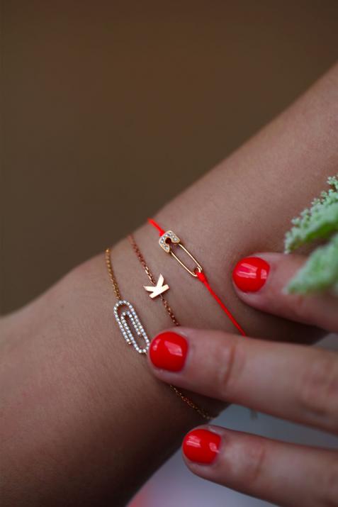 Chain Letter Bracelet in Rose Gold - Redline - 0++