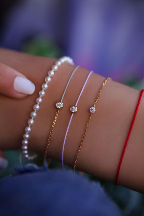 Pearls String Bracelet with yellow gold clasp - Redline - 0++