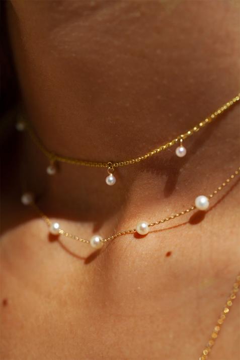 Milakoya necklace on yellow gold and pearls - Redline - 0++