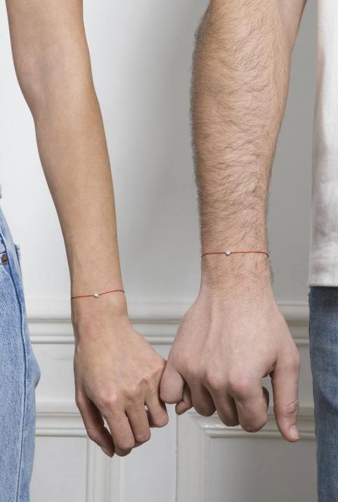 Bracelet homme fil avec diamant 0.10 carat en serti clos or blanc - Redline - 0++