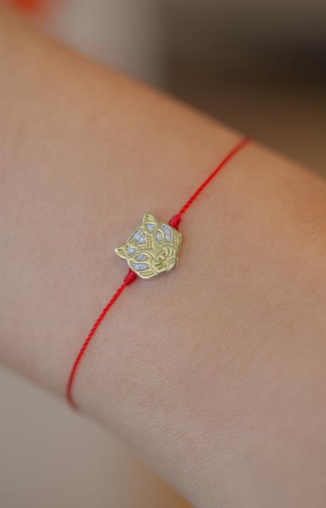 Lucky Tiger thread bracelet in Yellow Gold - Redline - 0++