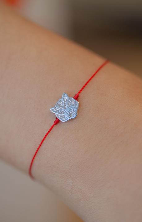 Lucky Tiger thread bracelet in White Gold - Redline - 0++