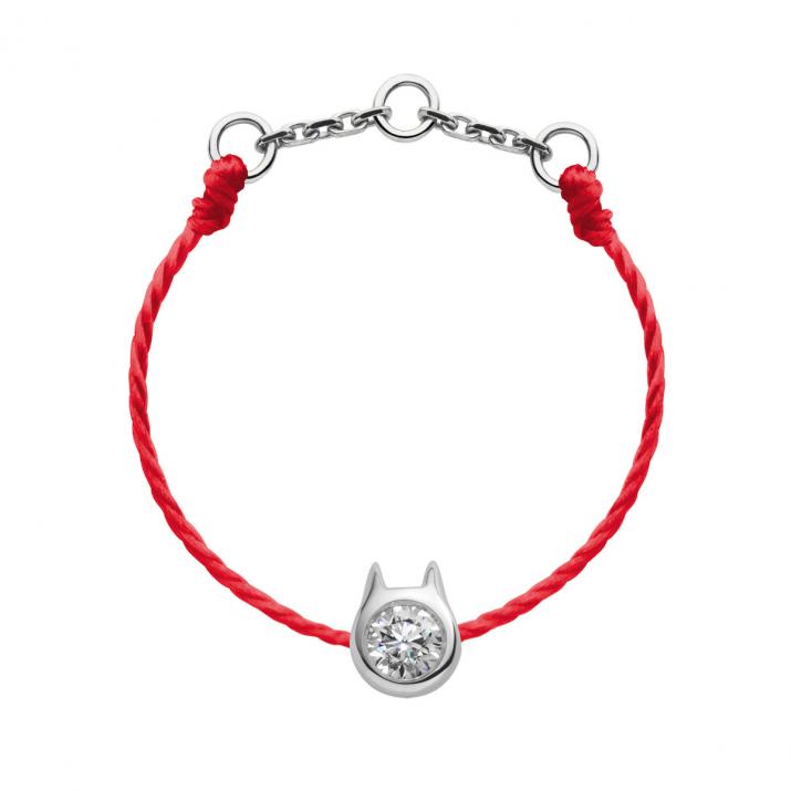 Mini Pure Cat thread Ring in White Gold - Redline - 0++