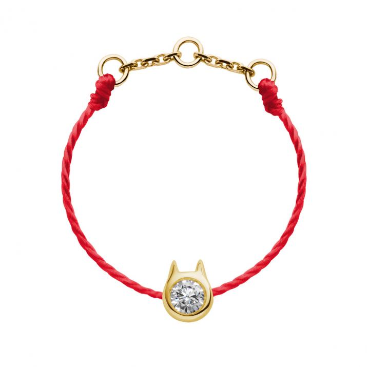 Mini Pure Cat thread Ring in Yellow Gold - Redline - 0++
