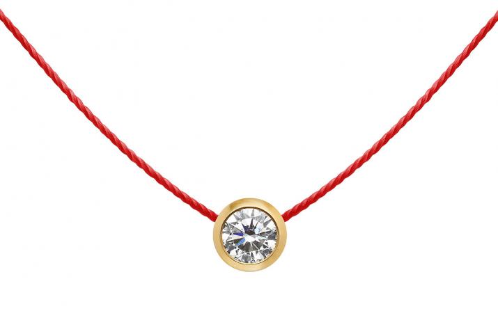 Collier fil avec diamant 0.20 carat serti clos or jaune - Redline - 0++