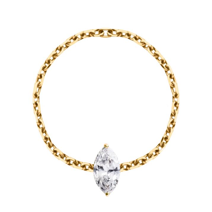 Ring with 0.20ct Marquise Diamond in Yellow Gold Prong Setting - Redline - 0++