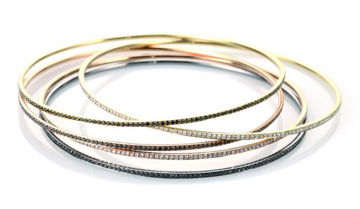 Jonc Bracelet Si Joli Diam Noir Rose Gold RedLine Jewelry - Redline - 0++