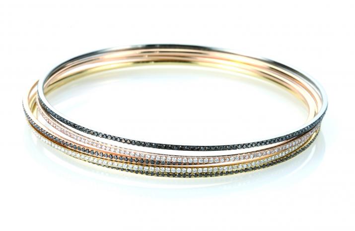 Jonc Bracelet Si Joli Diam Noir Rose Gold RedLine Jewelry - Redline - 0++