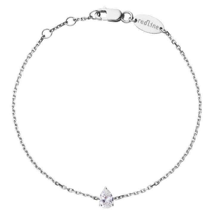 Chain Bracelet For Women with 0.20ct Pear Diamond in White Gold Prong Setting - Redline