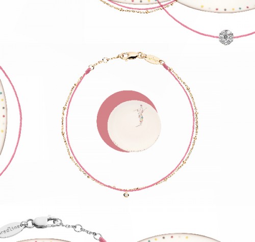 bracelet fil rose diamant