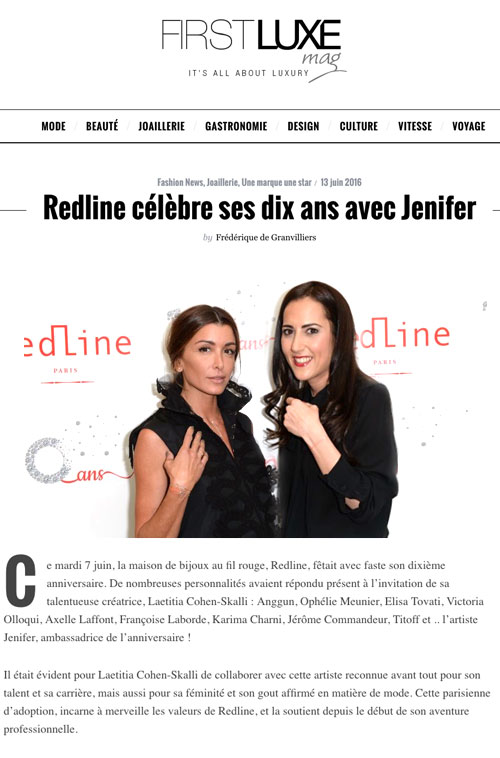 Redline dans FIRSTLUXEmag ! 