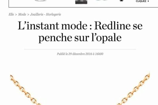 Redline dans Elle magazine avec sa pierre d'Opale