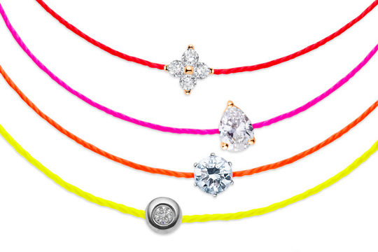 Bracelet fil coloré avec diamant