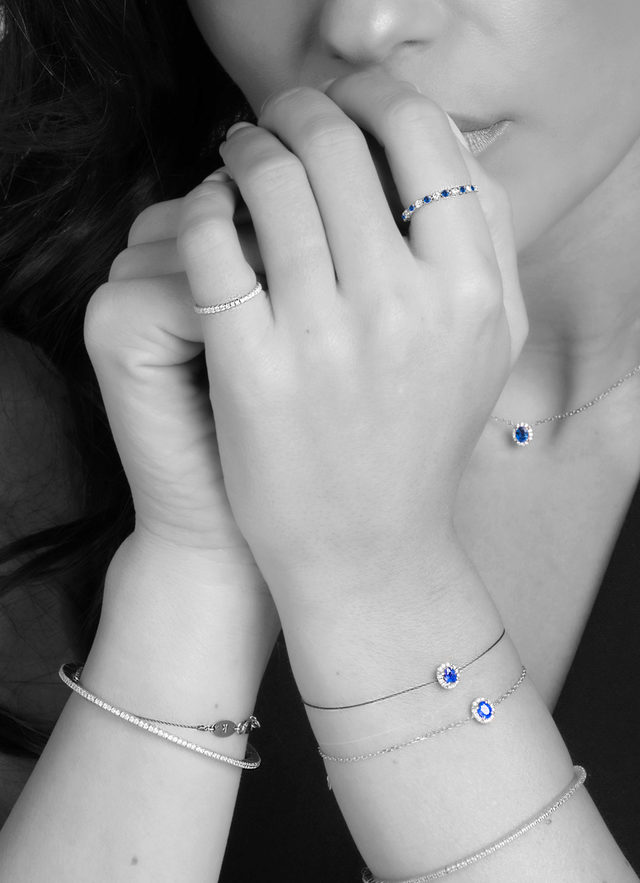 When sapphire mingles with diamonds