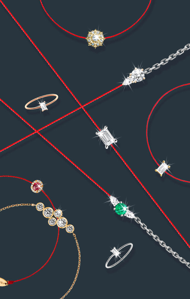Diamond and red thread