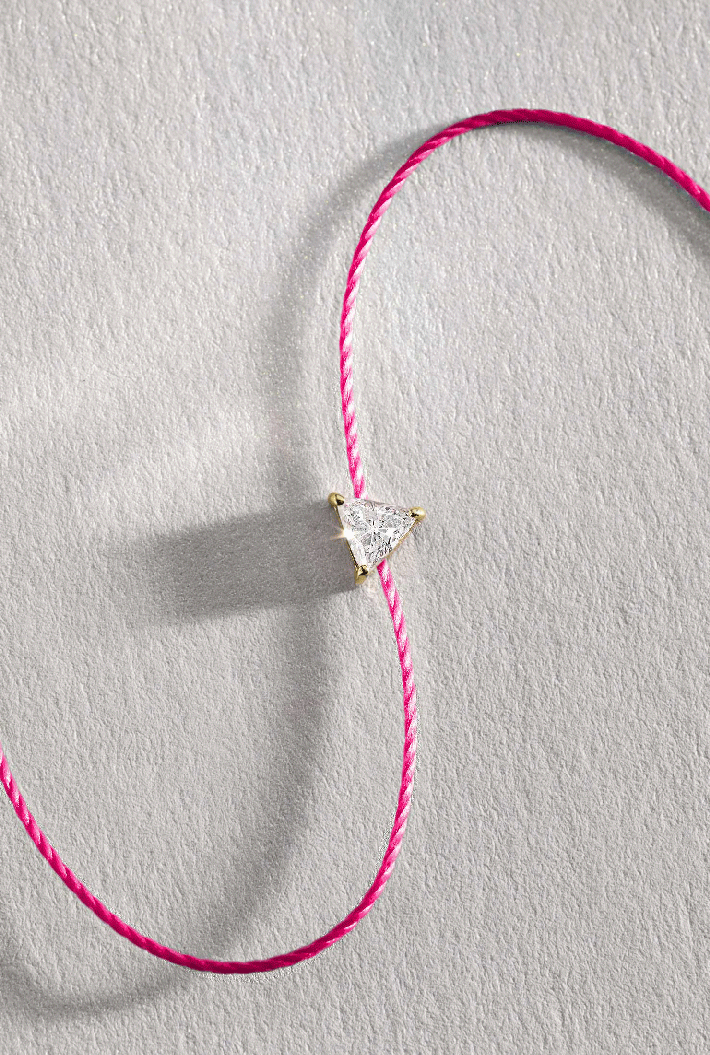 Diamond on pink thread