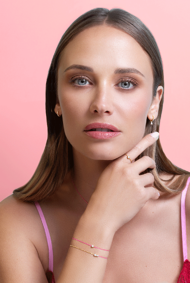 Diamond on pink thread